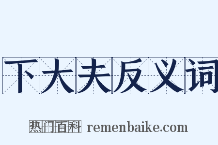 下大夫反义词是什么意思的图片